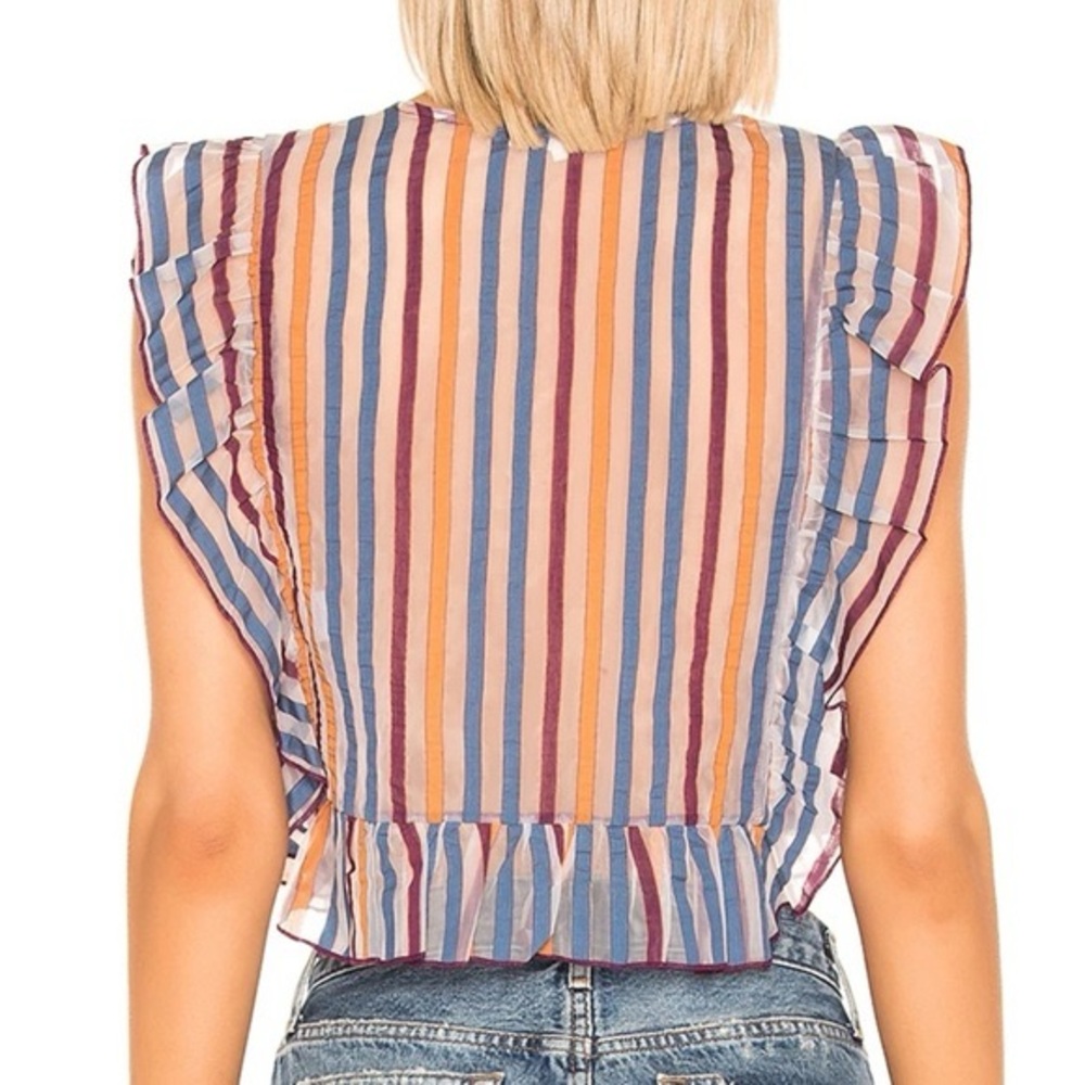Tularosa Yaya Striped Ruffle Crop Top - Medium - NWT - Picture 3 of 3